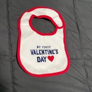 Valentine's Day Baby Bib - Red and White